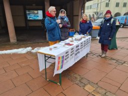 Infostand auf dem Oberen Marktplatz Freudenstadt am 20.2.2026